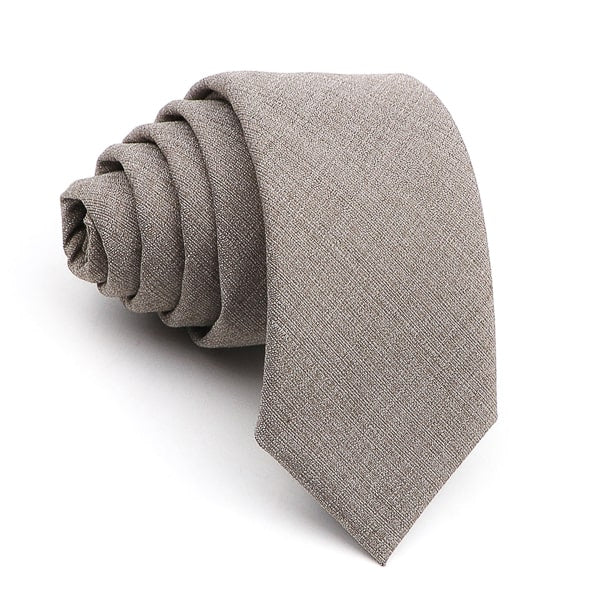 Solid taupe skinny tie