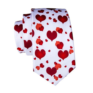 White Red Love Heart Satin Tie | Classy Men Collection White Red Love Heart Satin Tie | Classy Men Collection