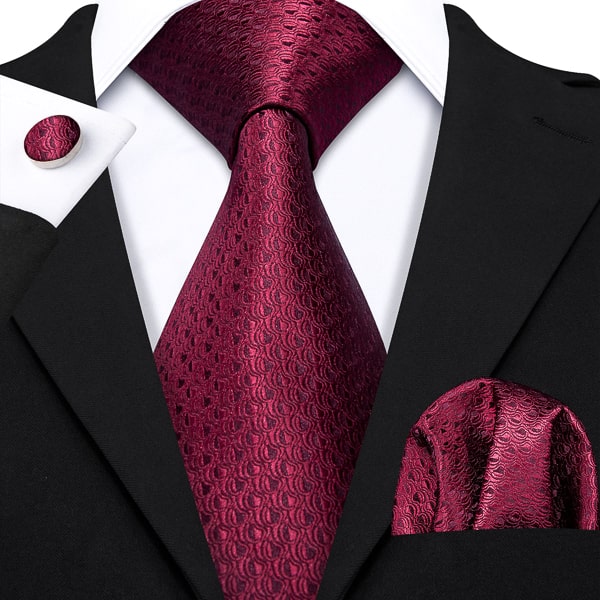 Wine red silk necktie