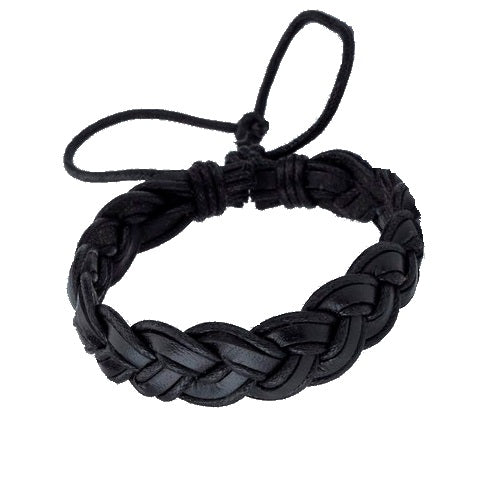 Classy Men Black Leather Braided Bracelet - Classy Men Collection