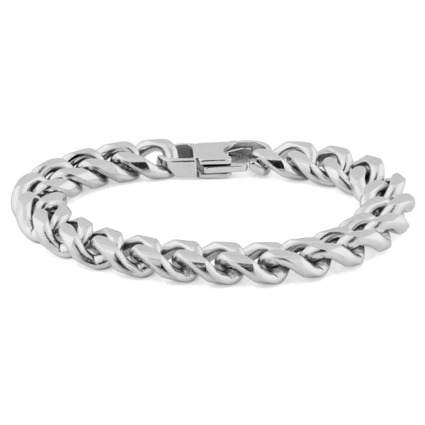 12mm silver-toned chain bracelet