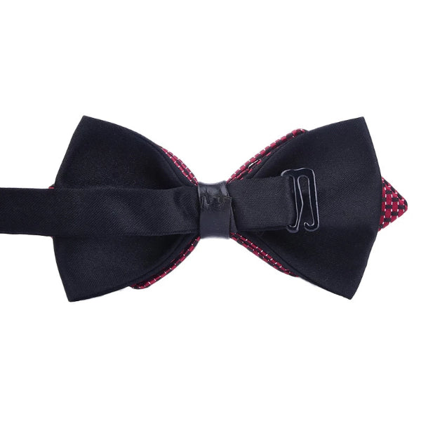 Classy Men Wine Red Dotted Pre-Tied Diamond Bow Tie