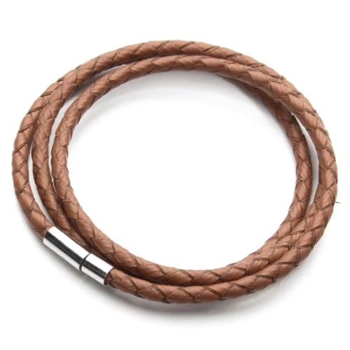 Brown Magnetic Multilayer Leather Bracelet