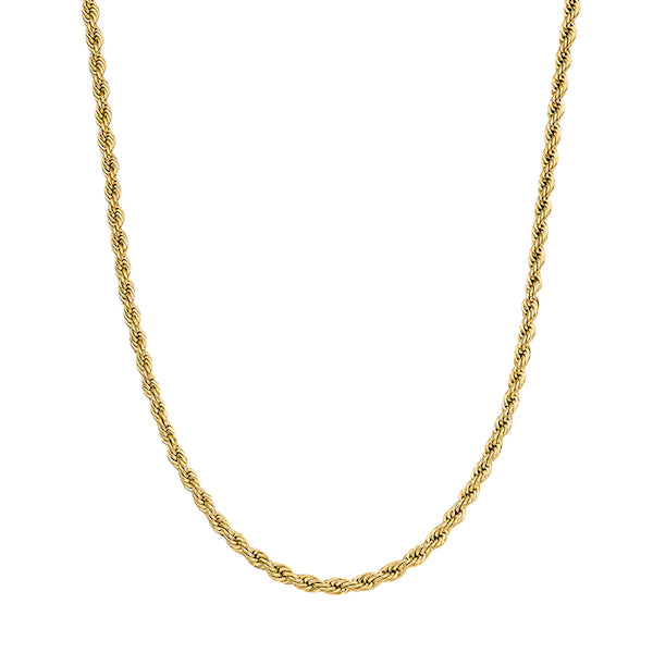 2mm Gold Rope Chain Necklace Made Of 316L Stainless Steel