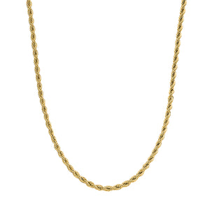 2mm Gold Rope Chain Necklace Made Of 316L Stainless Steel