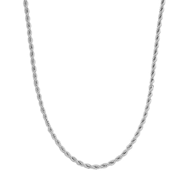 2mm Silver Rope Chain Necklace Made Of 316L Stainless Steel