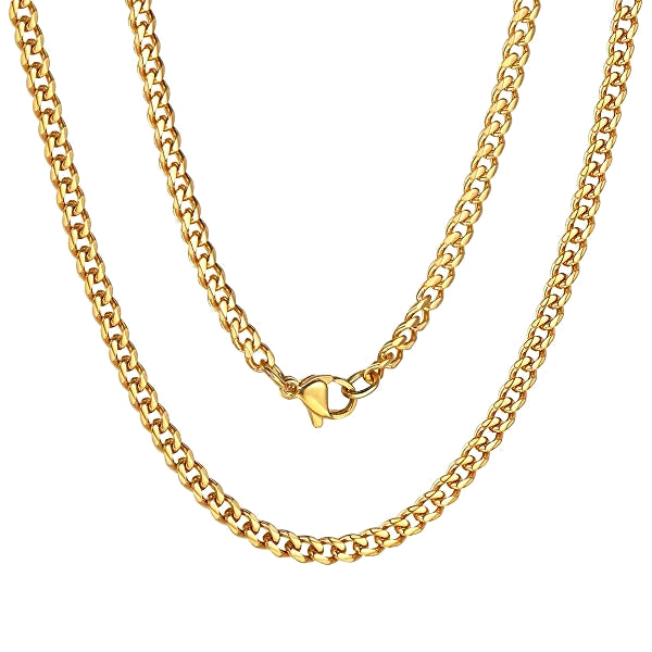 Classy Men 3.5mm Gold Curb Chain Necklace