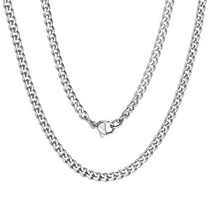 Collana a catena barbazzale in argento da uomo di classe da 3,5 mm