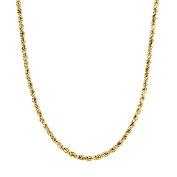 3mm Gold Twisted Rope Chain Necklace