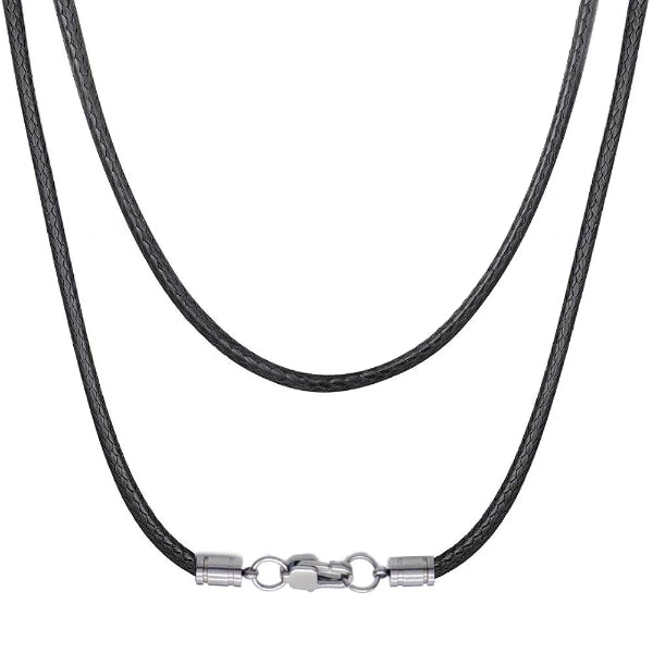 Necklace Chains - Silver and Leather Chains