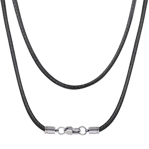 NARENDRA 40-60 Cm Collana In Pelle Corda Di Cera Catena Con Chiusura In Acciaio Inossidabile Color Oro Per Uomo Donna Collana Fai Da Te Fabbricazione - Nero 1,5 Mm, 40 Cm - Foto 9