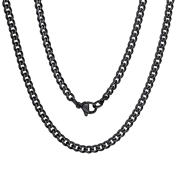 3mm Black Curb Chain Necklace