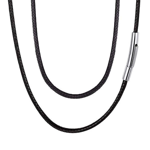 Classy Men 4mm Braided Leather Chain Necklace