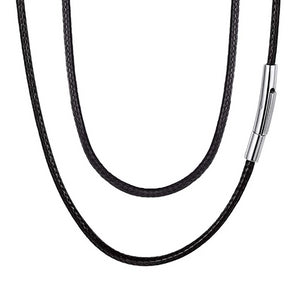 Collana a catena in pelle intrecciata da uomo di classe da 4 mm