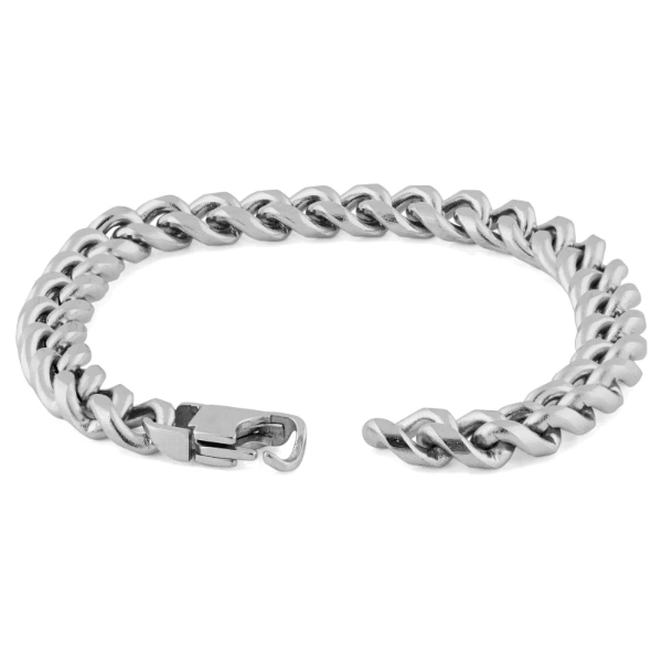8mm silver-toned chain bracelet for men