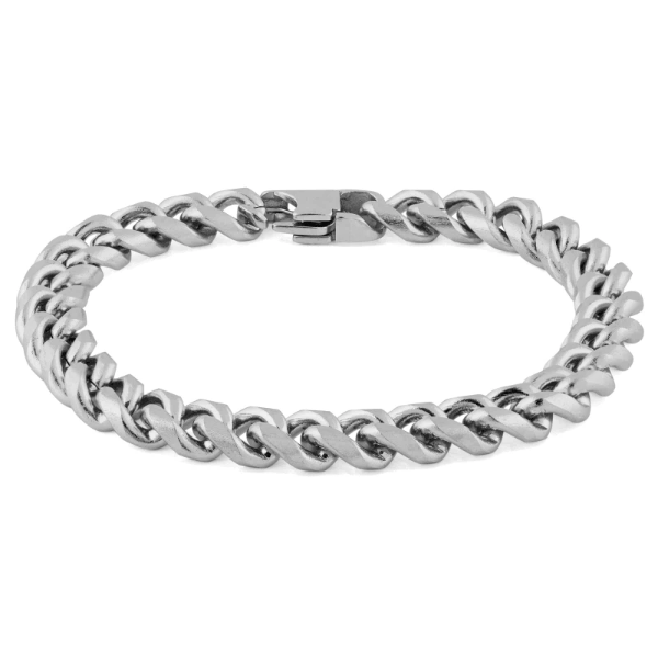 8mm silver-toned chain bracelet