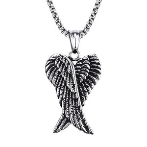 Angel Wings Pendant Necklace For Men On A White Background