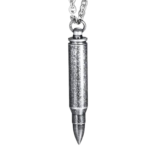 Antique Bullet Pendant Hanging On A Silver Chain