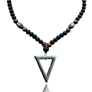 Beaded Triangle Pendant Necklace