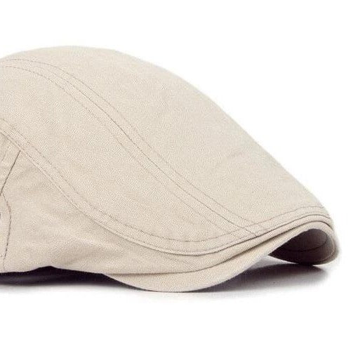 Beige Cotton Flat Cap For Men | Classy Men Collection