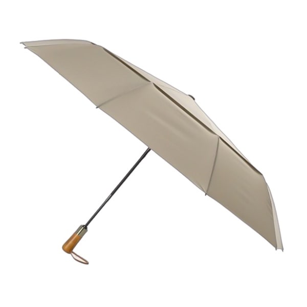 Beige Automatic Windproof Folding Umbrella Large Size