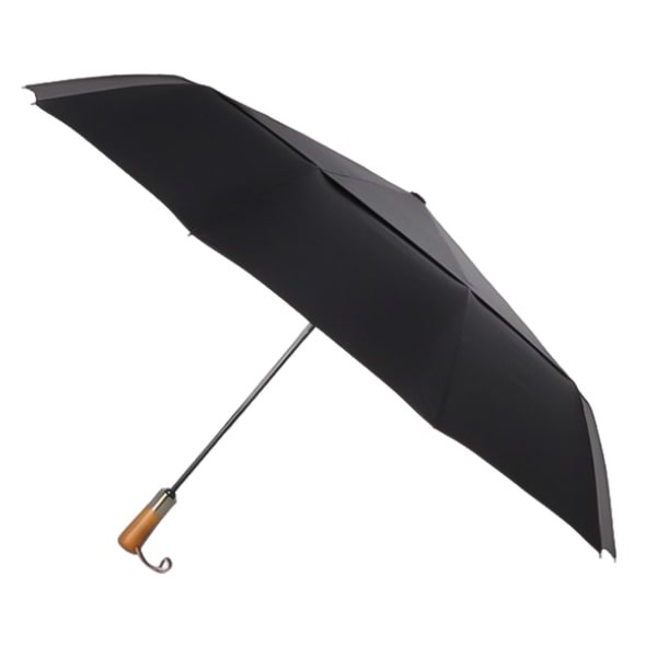 Black Automatic Windproof Folding Umbrella Large Size