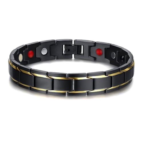 Black Gold Stainless Steel Health Balance Energy Bracelet For Men