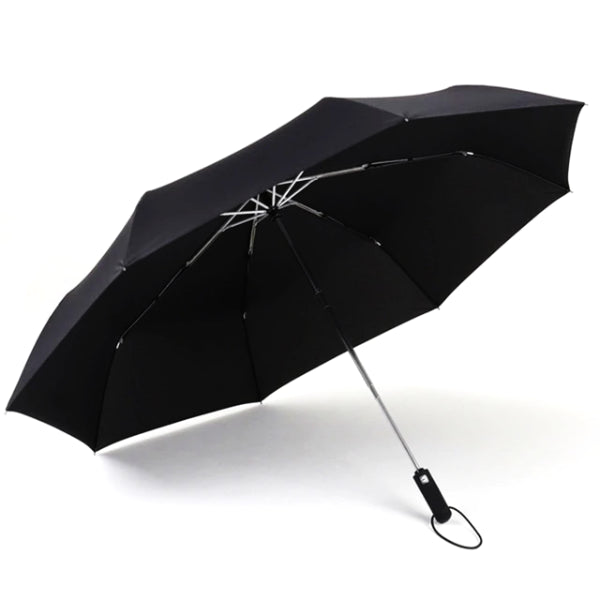 Black automatic windproof umbrella open