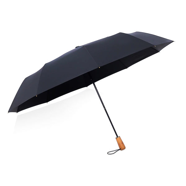 Black folding windproof umbrella open