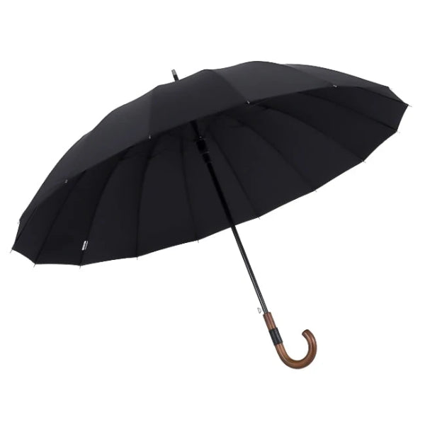 Black gentleman's windproof umbrella open