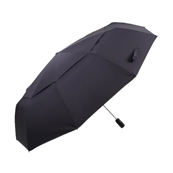 Black large folding windproof umbrella open