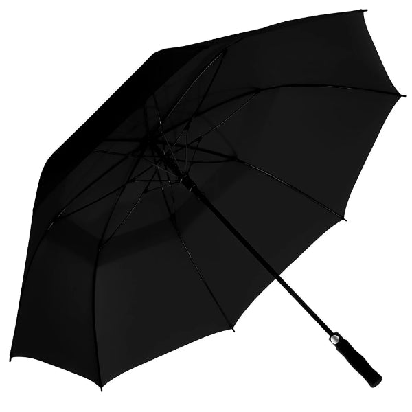 Strong skeleton of the black large golf umbrella makes it windproof