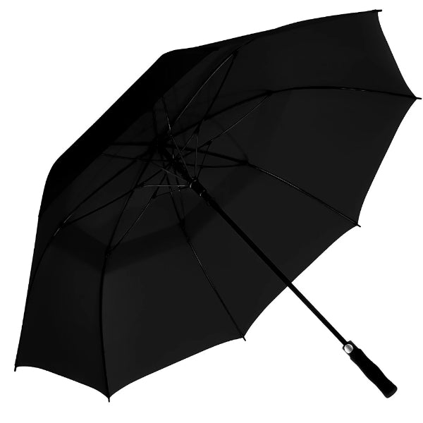 Black large windproof umbrella open