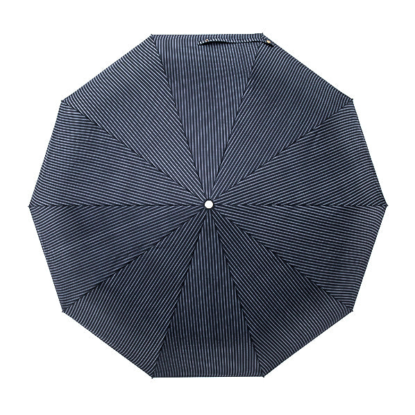 Black striped folding windproof umbrella topside