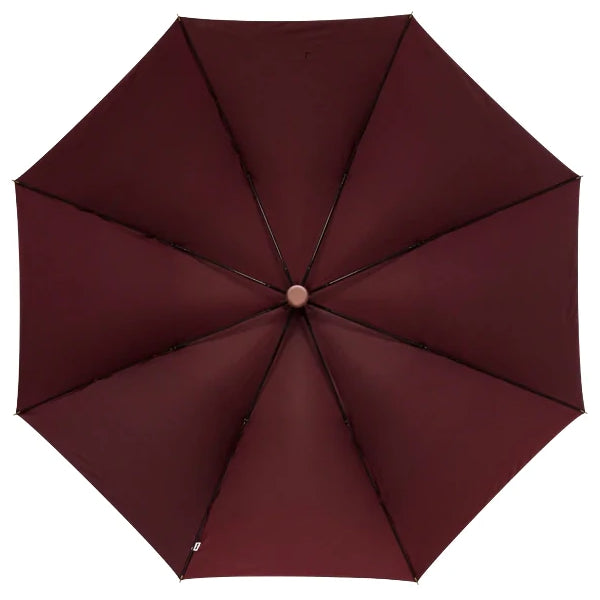 Black & wine red strong wooden umbrella inside