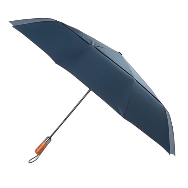 Blue Automatic Windproof Folding Umbrella Large Size