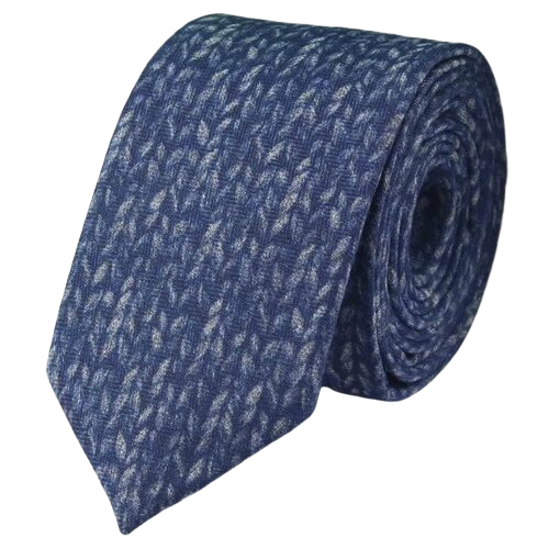 Cravatta da uomo in cotone lavorato a maglia blu di classe