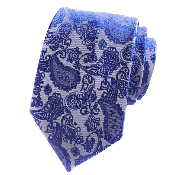 Cravatta Paisley blu semplice da uomo di classe