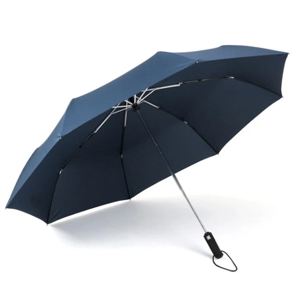 Blue automatic windproof umbrella open