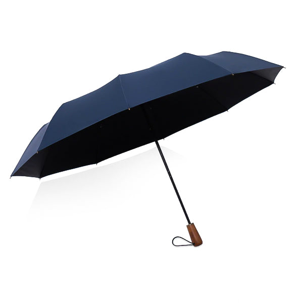 Blue folding windproof umbrella open