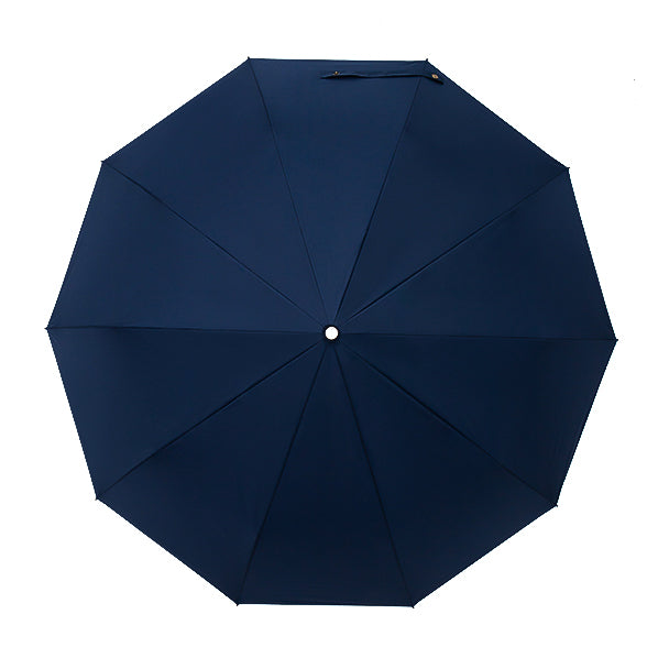 Blue folding windproof umbrella topside