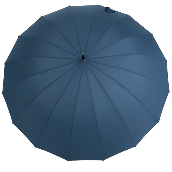 Blue gentleman's windproof umbrella topside
