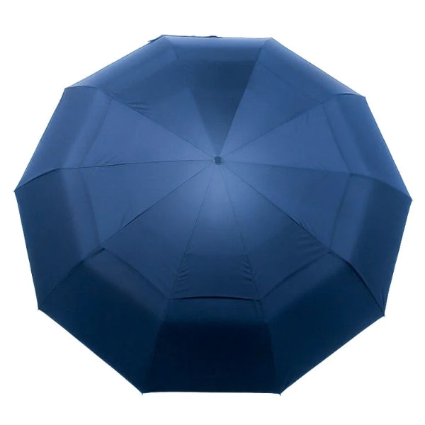 Blue large folding windproof umbrella topside