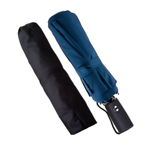 Blue large folding windproof umbrella