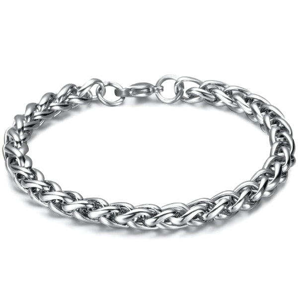 Classy Men Silver-Toned Chain Bracelet