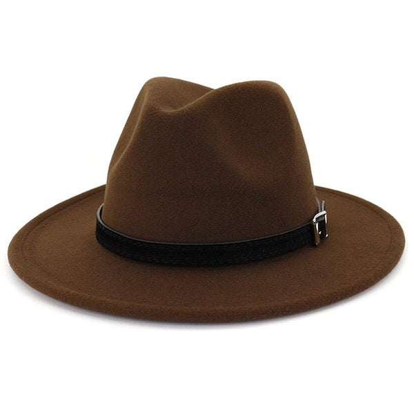 Classic brown fedora hat for men