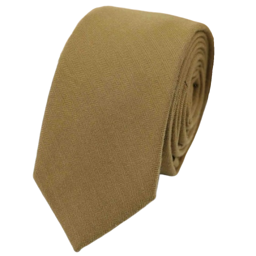 Cravatta da uomo in cotone color cammello di classe