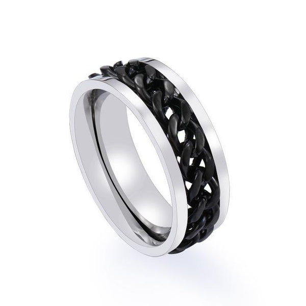 Black Chain Ring Made Of Stainless Steel | Classy Men Collection