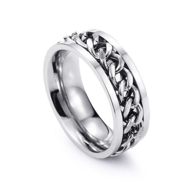 Silver Chain Ring Made Of Stainless Steel