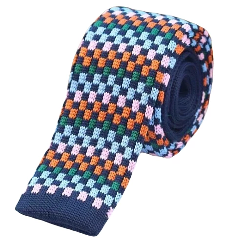 Cravatta in maglia quadrata pixel colorata da uomo di classe